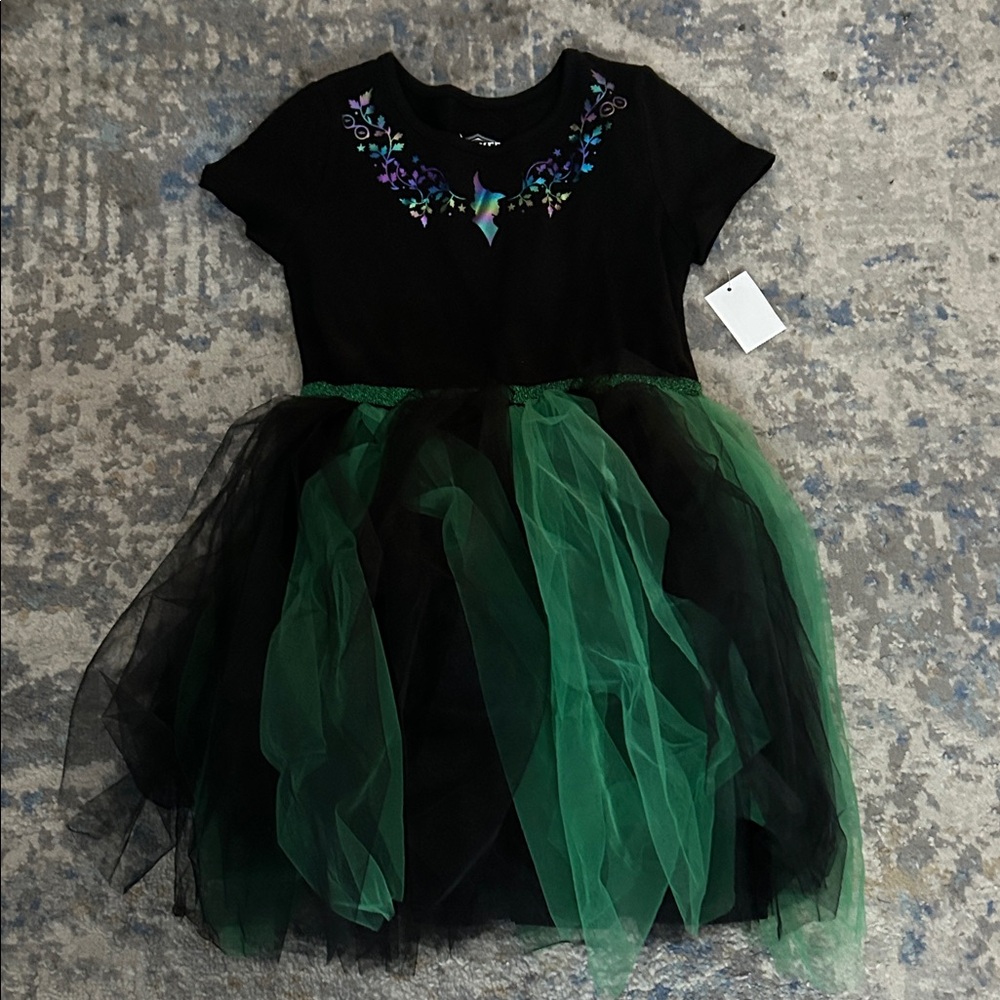 Enchanting Black and Green Wicked Kids Dress